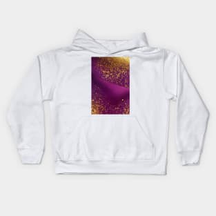 Purple & Gold Liquid Glitter 03 Kids Hoodie